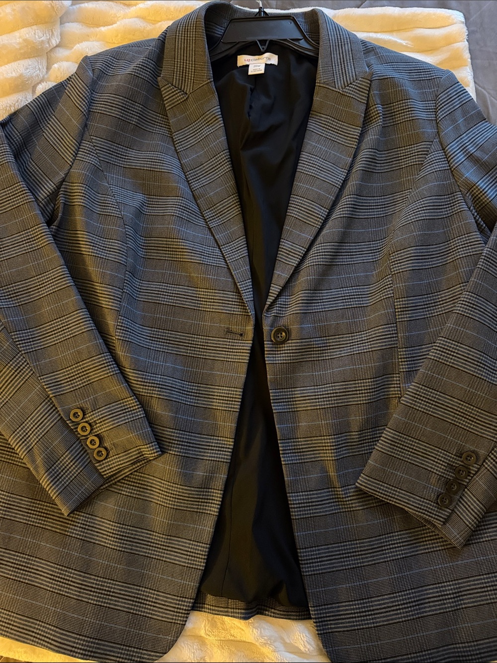 Women's Grey Glen Plaid Single-Breasted Blazer